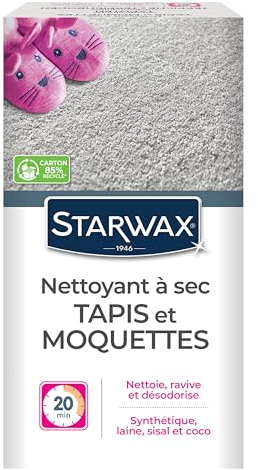 STARWAX Starway - Detergente a secco per tappeti e moquette, 500 g, ideale per pulire a secco tappeti e moquette