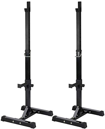 Costoffs 2PCS Height-adjustable Squat Rack Heavy Duty Squat Stands Barbell Racks Fitness Weight Bar for Home Training