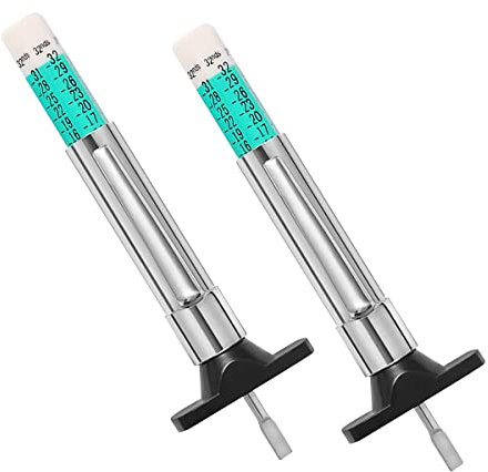 Jagowa 2 Pcs UK Tyre Tread Depth Gauges Car Wheel Tyre Depth Measuring Gauge Tread Checker Portable Measurement Tool