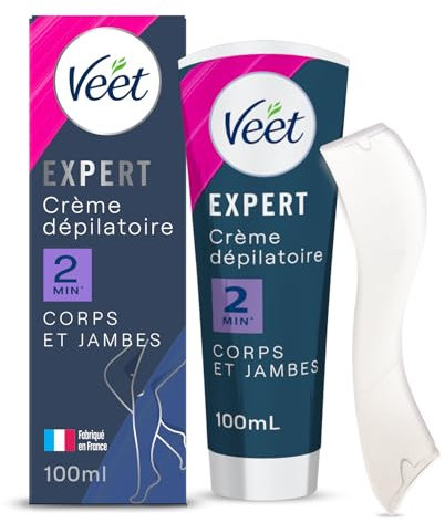 VEET Expert – Enthaarungscreme für hartnäckige Haare – Körper & Beine – Wirkt in 2 Minuten – 100 ml