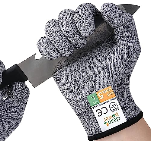 APTTOOL Schnittschutzhandschuhe, HPPE Schnittfeste Handschuhe, für Metzger Küche Austern Shucking, Fleisch Schneiden, Holzschnitzen und Garten (XL)