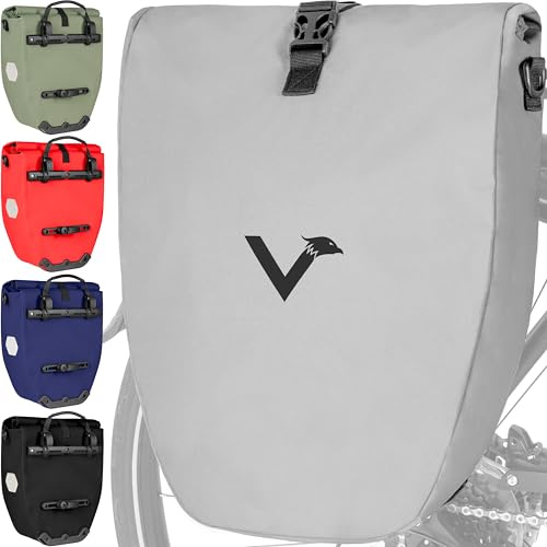 Valkental® Große & wasserdichte Gepäckträgertasche - Fahrradtasche für Gepäckträger mit großen Reflektoren [Abschließbar] Bombenfester Sitz - Mehrfach ausgezeichnet - Gefertigt für Langlebigkeit