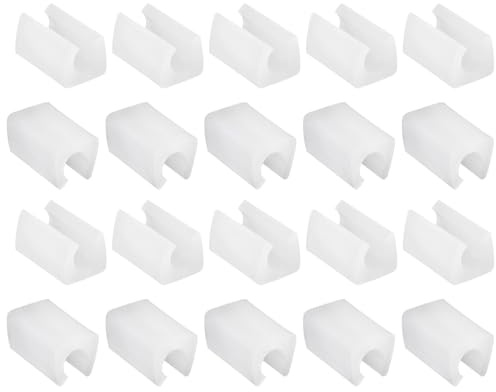 QUARKZMAN Lot de 20 Embouts Rectangulaires Antidérapants pour Pieds de Chaise Adaptés Aux Pieds de Tube Métallique de 12 mm Protections en Plastique pour Pieds Meubles en Bois Dur, Blanc
