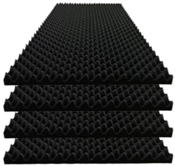 Jdejiela 4 Pack Egg Crate Foam Sound Proof Foam Panels for Walls,48''X24''X2'' inch Acoustic Panels, high-Density Fireproof soundproof Wall Panels, Professional Acoustic Treatment (BlacK)