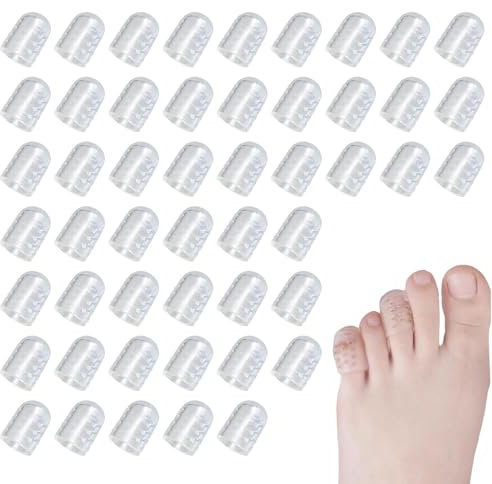 50PCS Zehenkappen Zehenschutz Silikon Silikon Zehenschutz Klare Weiche Kleine Zehenabdeckungen Anti-Reibung Zehenhülsen für Blasen und Schmerzlinderung
