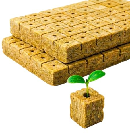 EKIMOS Set di 500 Cubetti di Lana di Roccia Idroponica (2,5 cm) per Germinazione e Talee, Substrato Aerato che Favorisce una Crescita Rapida, Ideale per Semine, Giardini Interni ed Esterni