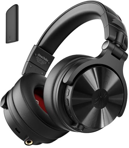 OneOdio Studio MAX 1 Auriculares DJ Inalámbricos, 120H Autonomía, Audio Hi-Res/LDAC, 20ms Baja Latencia, Conexión Dongle/Bluetooth 5.3/3,5 mm/6,35 mm para Monitores, Guitarra, Teclado y Podcast