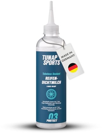 TUNAP SPORTS Reifendichtmilch 250 ml | Tubeless Sealant für MTB, Gravel, Rennrad & E-Bike | Verschließt Löcher bis 7 mm | Schnelle & einfache Anwendung | Zuverlässiger Pannenschutz