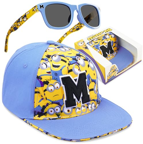 Minions | Spiderman-baseballkeps och solglasögonset för pojkar, cool barnkeps med UV-skydd, solglasögon barn, sommarpresenter för pojkar