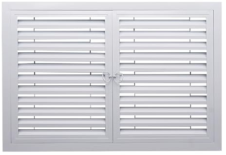 60 cm Heizkörperverkleidung Weiße Doppeltür, Integrierte Revisionsklappe aus Aluminiumlegierung für Seitenwand, Wand, Decke, Boden, Heizungs-, Lüftungs- und Klimatechnik(90x60cm)