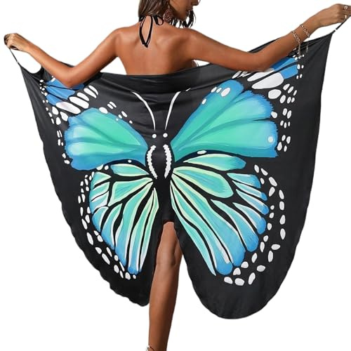 LEBOOBELL Paréo d'Été Polyvalent en Chiffon Jupe de Plage Tablier Écharpe Motifs Éclatants Léger Respirant