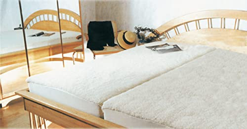 Dukal | hochwertiges Unterbett aus Schafschurwolle/Lammfell | aufzuziehen wie EIN Spannbettlaken (für den perfekten Halt) | Maße: 140 x 220 cm