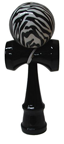 Zebra Kendama with Black Handle