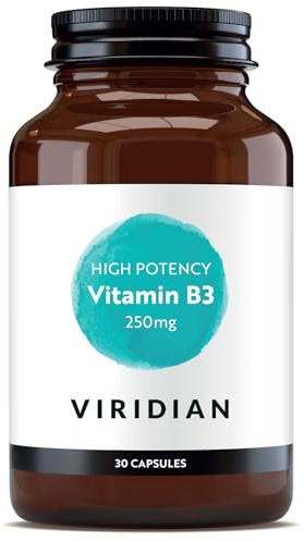 Viridian - High Potency Vitamin B3, 250mg - 30 Caps | Reduce Tiredness & Fatigue | Skin & Nervous System Support | Nicotinamide & Nicotinic Acid | Vegan Friendly | Nutritionist Formulated
