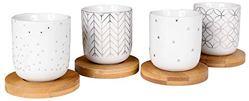 Coffret de 4 Gobelets en Porcelaine Hexa