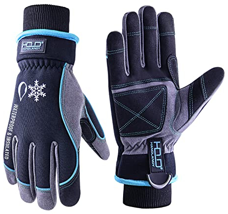 HANDLANDY wasserdichte Thermowinterhandschuhe, isolierte, Winddichte Touchscreen-Arbeitshandschuhe zum Skifahren und Snowboarden für kaltes Wetter für Männer und Frauen (blau, Größe M)