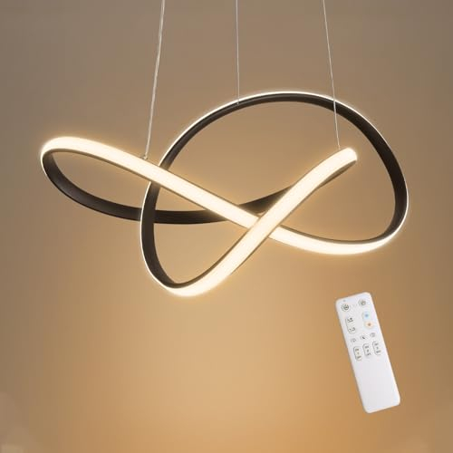 MOUNM LED Küche Insel Pendelleuchte Deckenleuchte, 30W 3000Lumens Pendellampe, Dimmbar mit Fernbedienung, 3000K-6000K, Kronleuchter for Esszimmer, Wohnzimmer, Büro, Kücheninsel…
