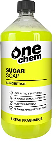 One Chem - Sugar Soap Concentrate 1 Litre - Cleaning Walls, Grease, Grime, Dirt and Stain Remover, Kitchen Degreaser, Versatile Cleaner