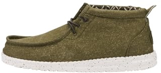HEYDUDE Wally Mid Canvas - Scarpe Uomo Slip-On Stivaletti, Olive, 42
