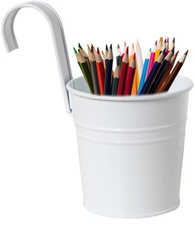 Neamou Macetas Colgantes de Metal,Maceta de Pared de Hierro, jarrón de Metal | Tenedores de Flores Reutilizables para Colgar en la Pared, Cubo de Metal para barandilla, decoración de balcón