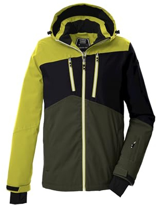 Killtec Herren Skijacke Funktionsjacke mit Kapuze und Schneefang KSW 306 MN SKI Jckt wasserdicht, Winddicht, atmungsaktiv 00794-dunkeloliv XL