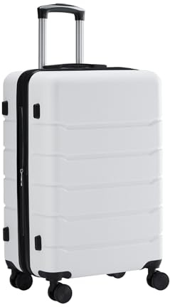 Sweetcrispy Carry on Luggage, Hard Shell ABS Suitcase with Double Spinner Wheels, Lightweight Expandable Rolling Suit Case with TSA Lock, 20 Inch Cream White