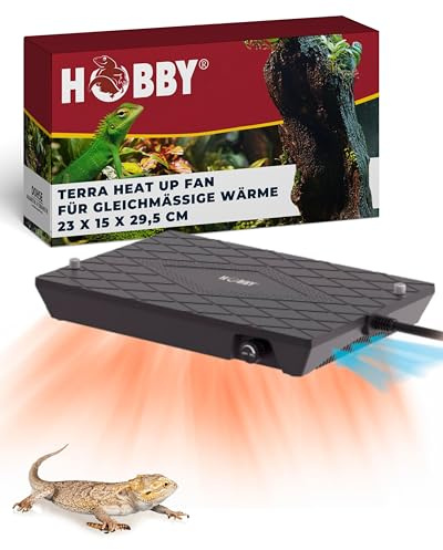 Hobby Heat Up Fan 30 W I Terrarium Heizlüfter I Gleichmäßige Wärme & Luftzirkulation für Reptilien I Energieeffiziente Terrarien Heizung mit Ventilator I Sicheres Wärmesystem für gesunde Tiere