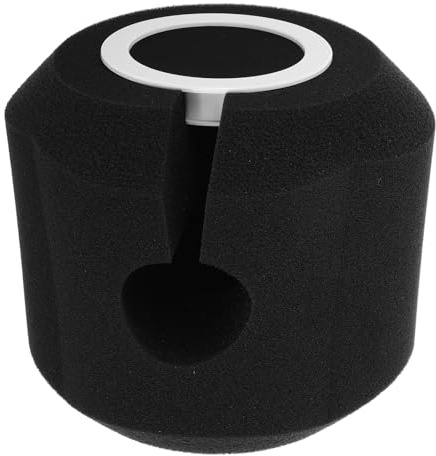 ULTECHNOVO Filtro Antiviento para Micrófono Compacto, Protector Acústico Antipop para Grabación de Audio en Estudio, Esponja Aislante para Micrófonos de Condensador, Uso en Transmisión