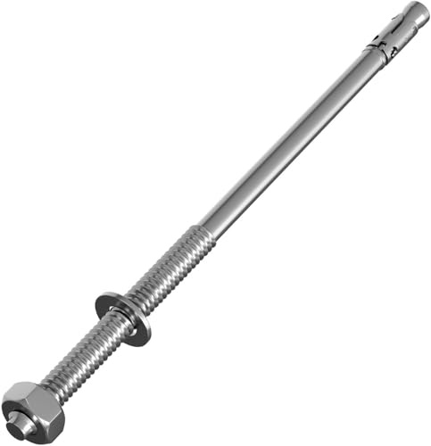 Lumonic 5x Ancre lourde M12 x 240mm | ancrage à clavette de haute qualité galvanisé | Montage traversant, IMMÉDIATEMENT RÉSILIENT | Ancrage dans le béton, Ancre lourde | pour les abris, Garde-corps, É