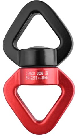 TRIWONDER Swivel 360° Rotante per Arrampicata e Yoga Aereo, 30kN Swivel Moschettone Girevole in Alluminio, Discensore Otto da Arrampicata Alpinismo Calata