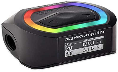 Aquacomputer Flödessensor högt flöde NEXT, OLED, 2x G1/4, RGBpx - svart