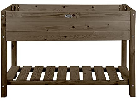 Antikas - Bancal elevado - Madera - 2 estantes - Marrón - Grande