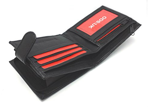 ODS:UK Men's Soft and Secure Leather Wallet with RFID Blocking, Card Slots, ID Window and Coin Pocket
