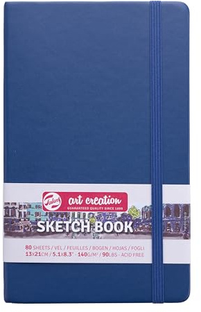 Talens Art Creation T9314-232M 452191 Talens Art Creation Sketchbook Drawing Notebook 5.1 x 8.3 inches (13 x 21 cm), Navy Blue