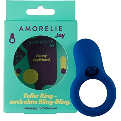 AMORELIE Joy – Vibrierender Penis-Ring Dance | Wasserfest Wiederaufladbar aus Silikon & ABS (Blau)
