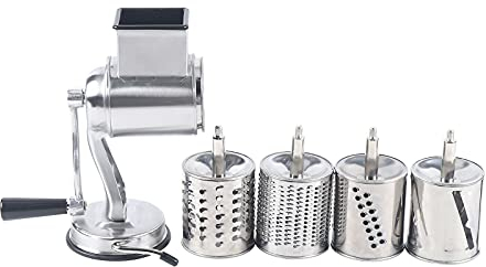 Manuale da cucina, affettaverdure, grattugia in acciaio inox, con 5 lame tamburo