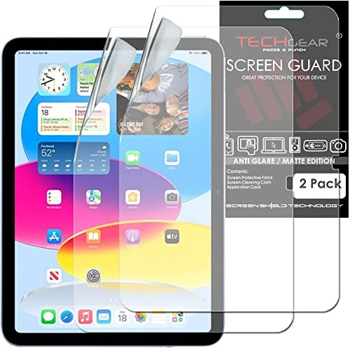 TECHGEAR 2-pack anti-bländning/matt skärmskydd för iPad (A16) 11:e och 10:e generationen, MATTE skärmskydd skyddsskal designat för Apple iPad 11 tum 2025 och iPad 10,9 tum 2022