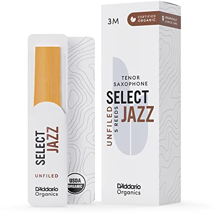 D'Addario Organic Select Jazz Unfiled Tenor Ance per Sassofono - Ance per Sax - La prima e unica Ancia Biologica - 3 Medio, 5 Pacchetto