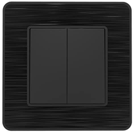 Zenitech Interrupteur Complet va et Vient Double 10A - métal Noir brossé - Kouro