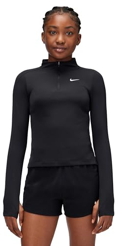 NIKE FD2853-010 G NK DF LS HZ Sweatshirt Girl's BLACK/WHITE Size L