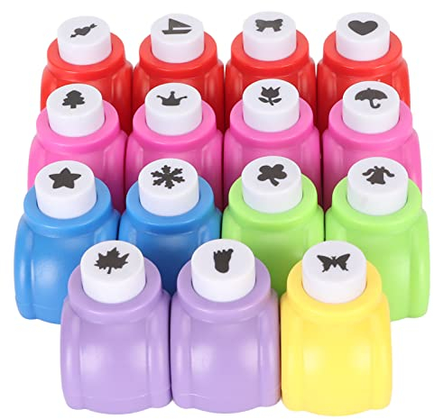 Papierstanzer, 15 Stück Motivstanzer Stanzer Set Mini Papier Ausstanzer Kinder, Motivlocher Stanzer Set für Kinder DIY Scrapbook Fotoalbum Handwerk