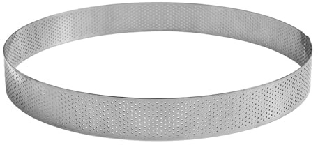 GOBEL - Cerchio per torta perforato - Cerchio per pasticceria perforato - INOX - Ø 26 cm - Altezza 3,5 cm - Qualità professionale - Made in France, Silver