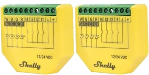 SHELLY LED-Lichtcontroller Plus RGBW, PM, BT, WLAN, Unterputz, gelb, 2 Stück