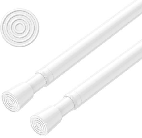 Aizesi 2 StüCk Gardinenstange Ohne Bohren 82-150cm，5/8 Durchmesser, Teleskopstange Vorhang, Weiß Gardinenstange Zum Klemmen - Teleskopstange, Duschstange & Kleiderstange