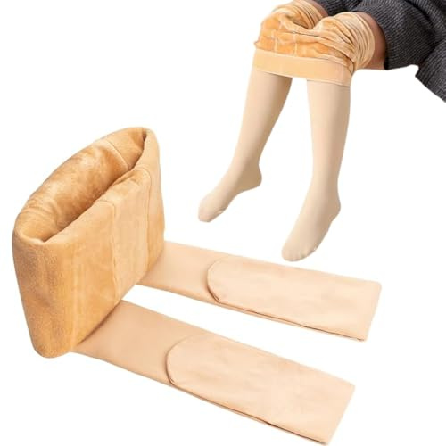 KGDUYC Collants femme Collant thermique d'hiver pour femme, épais et chaud, en laine matelassée (couleur peau)