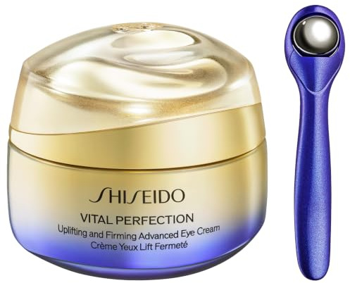 Shiseido Vital Perfection Uplifting and Firming Advanced Eye Cream - 15 mL - Improve Under-Eye Bags, Wrinkles & Dark Circles - Includes Exclusive Massage Roller Tool