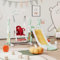 LIVLUX Toboggan pour Enfants 4 en 1,Intérieur et Extérieur Toboggan avec Balançoire, Panier de Basket et Échelle d'escalade,Design Lapin, pour Enfants de 1 à 6 Ans. (Vert)