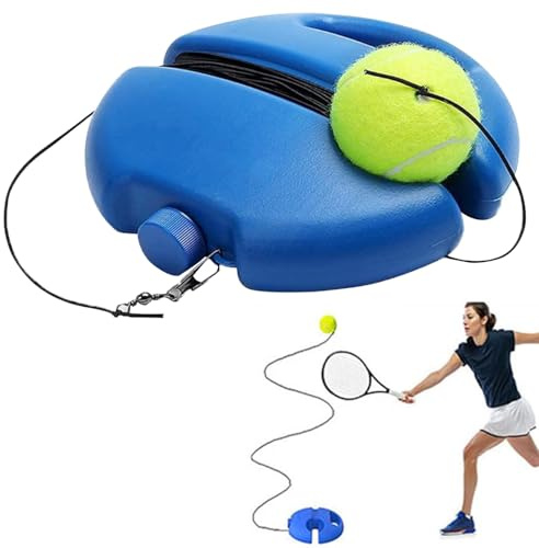 Tennis Trainer Rebound Balls - Blue Tennis Ball Machine with String, Anti-Tangle String Tennis Practice Equipment - Tennis Buddy for Adult Solo Training Kids Player Beginner