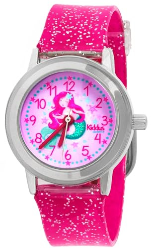 Kiddus Montre pour Fille, Montre Bracelet Enfants avec Paillettes, Cadeu Apprentissage, Analogic Enfant à partir de 5 Ans