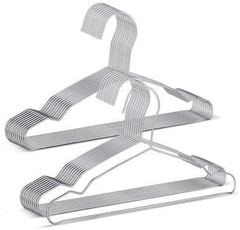LifHap Kids Hangers,12.4 Inches Stainless Steel Heavy Duty Baby Clothing Hangers 20 Pack,Space-Saving Non-Slip Metal Wire Hangers for Kids,Baby,Toddler,Children Clothes